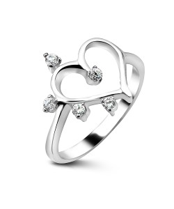 Heart Shaped Silver Ring CSR-49